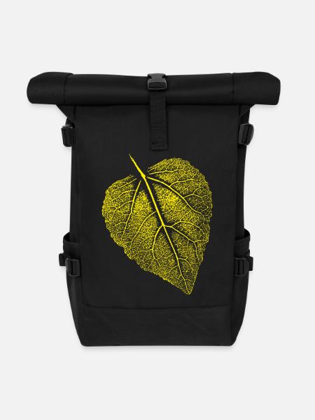 Lindenblatt / Blatt Linde - Rolltop Rucksack - Schwarz