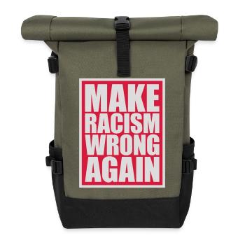 make racism wrong again - Rolltop Rucksack - Olive/Schwarz - Vorne