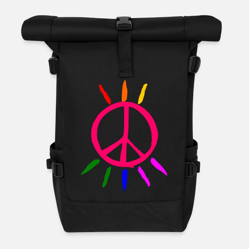 Lgbt Peacezeichen - Rolltop Rucksack - Schwarz