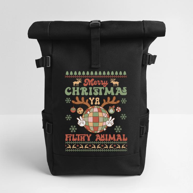 Pull de Noël moche Sac à dos roll top