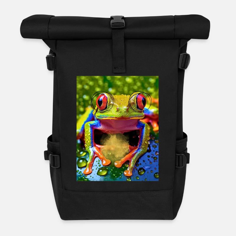 Magical Frog - Roll Top Backpack - black