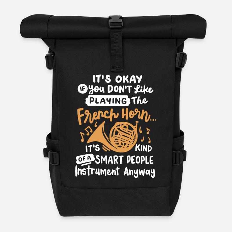 Waldhorn Waldhornspieler - Rolltop Rucksack - Schwarz