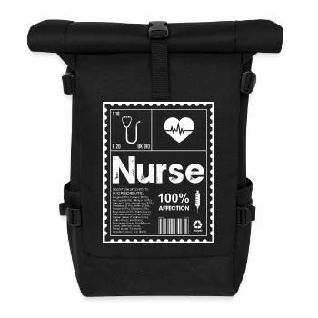 Krankenschwester Herzschlag Icon T-Shirt - Rolltop Rucksack - Schwarz - Vorne