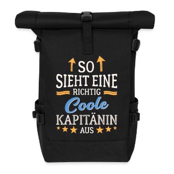 So sieht eine richtig coole Kapitänin aus - Rolltop Rucksack - Schwarz - Vorne