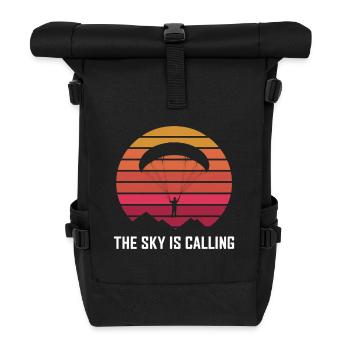 The Sky Is Calling | Skydiving - Rolltop Rucksack - Schwarz - Vorne