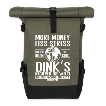 Plus d’argent, moins de stress – DINK Lifestyle - Sac à dos roll top - olive/noir - Devant