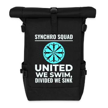 United We Swim Divided We Sink Synchro Squad  - Roll Top Backpack - black - Front