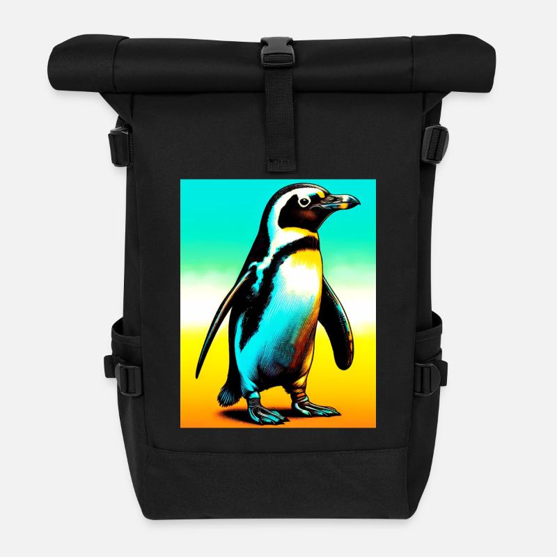 Pinguin - Rolltop Rucksack - Schwarz