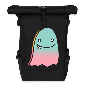Geist doodle gradient - Rolltop Rucksack - Schwarz - Vorne