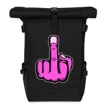 Doigt du milieu Doigt puant Baise Tu Design - Sac à dos roll top - noir - Devant