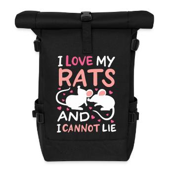 I Love My Rats And I Cannot Lie Design - Rolltop Rucksack - Schwarz - Vorne