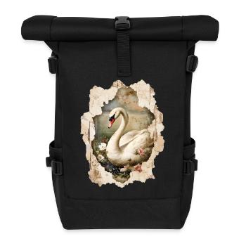 cygne - Sac à dos roll top - noir - Devant