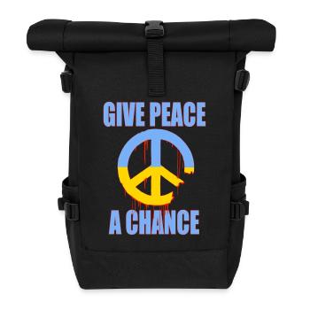 Give Peace a Chance – Ukraine Peace Symbol Art Now - Rolltop Rucksack - Schwarz - Vorne