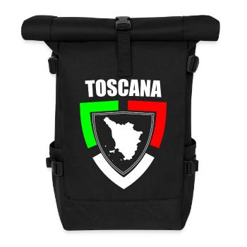 Toskana-Souvenir im trikolorierten Italien T-Shirt - Rolltop Rucksack - Schwarz - Vorne