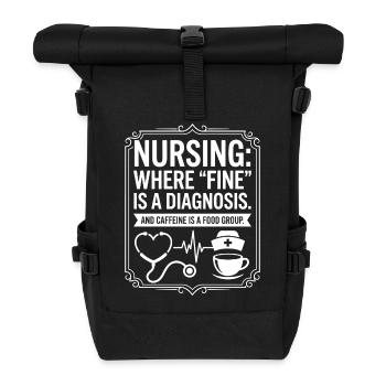 Coffee is a food group - Roll Top Backpack - black - Front