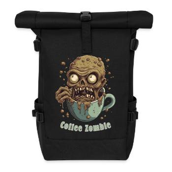 Kaffeemonster  - Koffein Zombie - Morgenmuffel - Rolltop Rucksack - Schwarz - Vorne