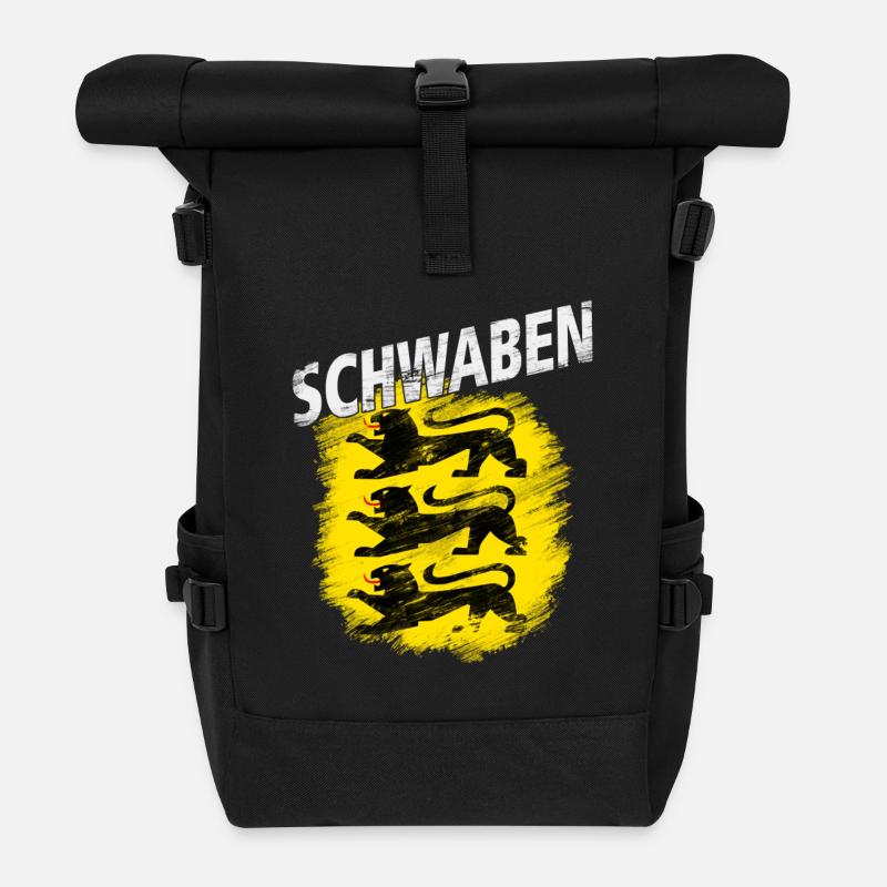 Schwaben - Rolltop Rucksack - Schwarz
