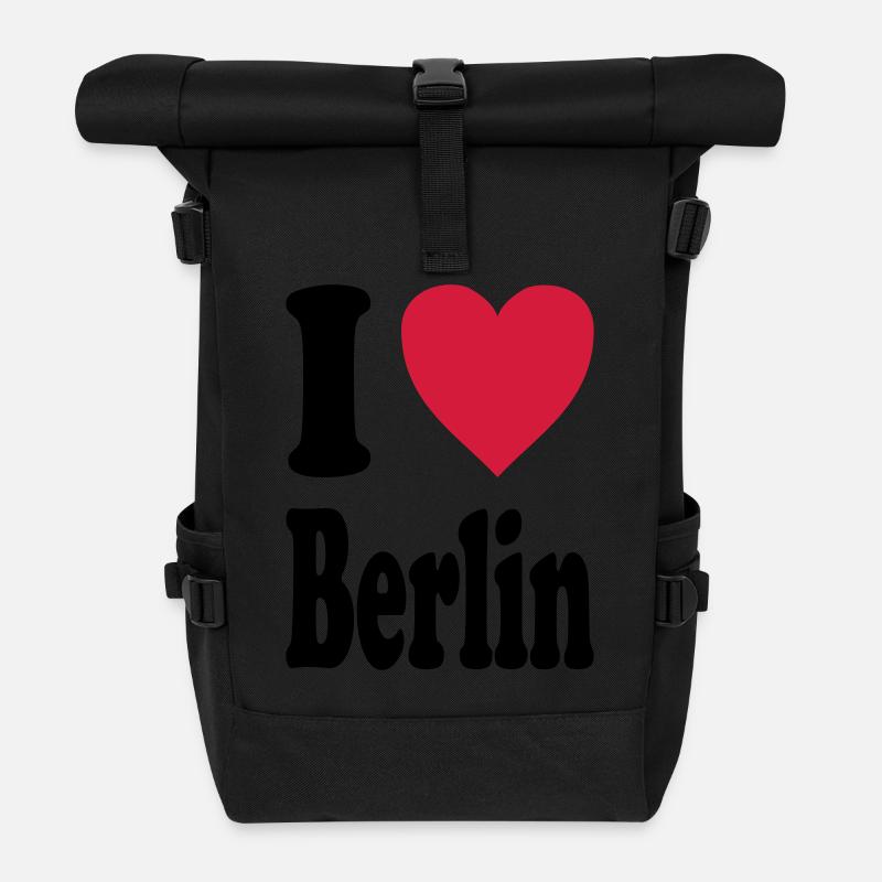 I love Berlin - Roll Top Backpack - black