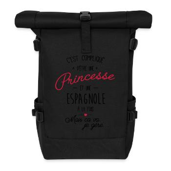 princesse et espagnole - Sac à dos roll top - noir - Devant