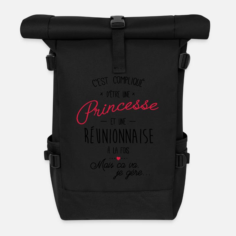 princesse et Réunionnaise - Sac à dos roll top - noir