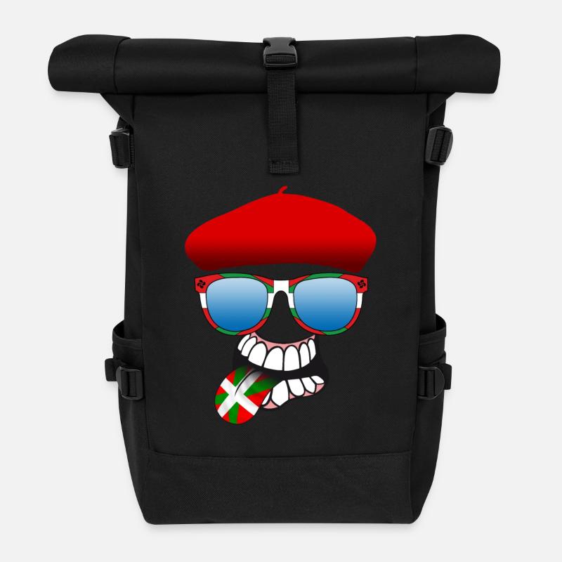 Baskische smiley 6 - Rolltop Rucksack - Schwarz