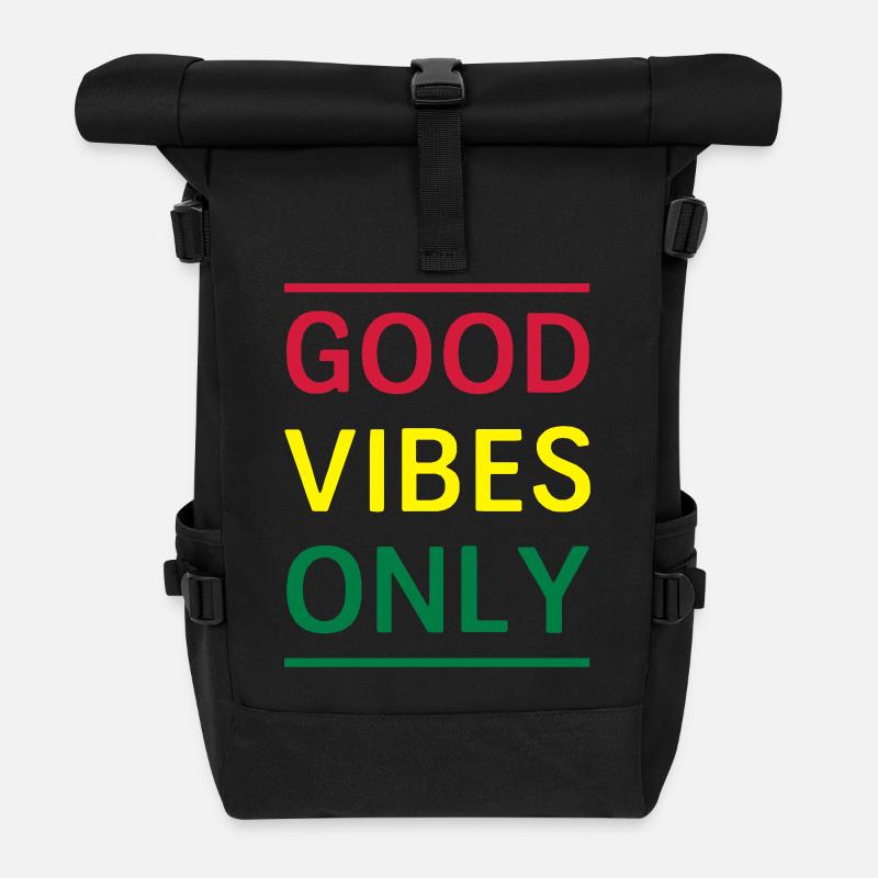 Good Vibes Only - Roll Top Backpack - black