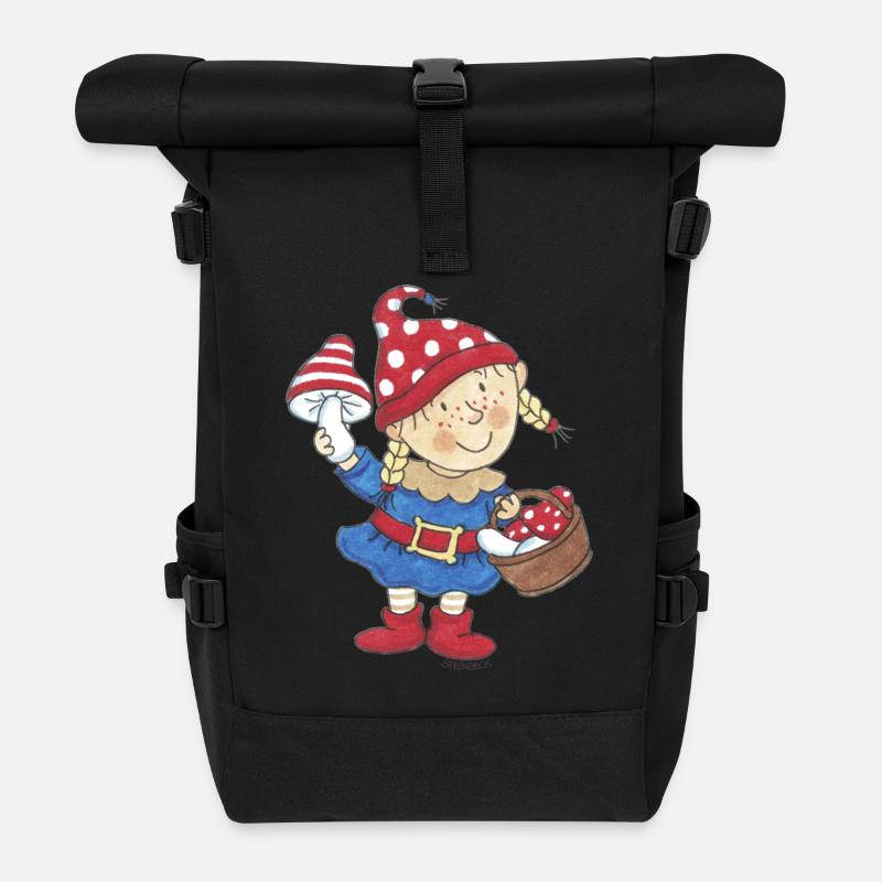 Wichtel_02 - Rolltop Rucksack - Schwarz