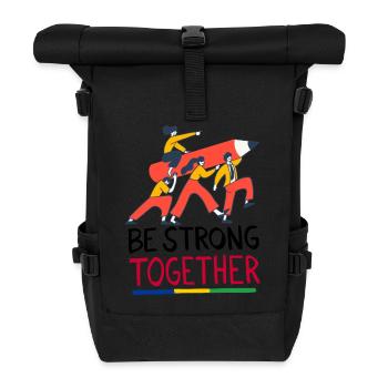 be strong together - Sac à dos roll top - noir - Devant