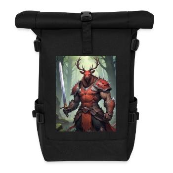 A monstrous behemoth beast a red deer as fantasy - Roll Top Backpack - black - Front