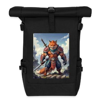 A monstrous behemoth beast a red fox as fantasy - Roll Top Backpack - black - Front