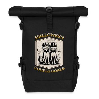Halloween-Pärchenziele - Rolltop Rucksack - Schwarz - Vorne