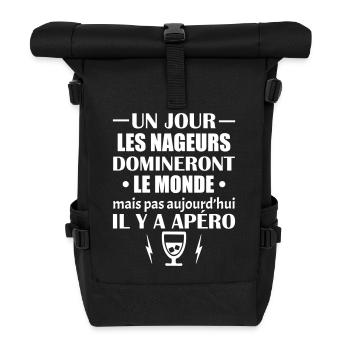 Un jour les nageurs domineront le monde, noël - Sac à dos roll top - noir - Devant