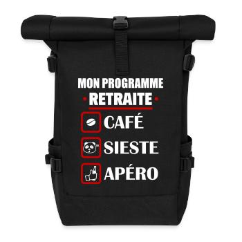 Mon programme retraite, retraité, retraitée - Sac à dos roll top - noir - Devant