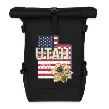 Utah États-Unis Carte États-Unis Vintage - Sac à dos roll top - noir - Devant
