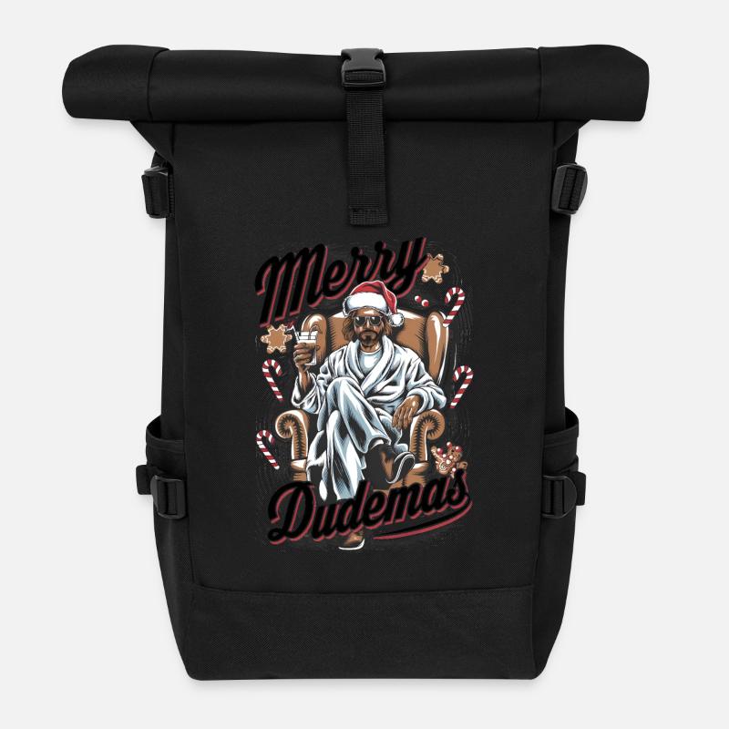 Lebowski Joyeux Dudemas ! - Sac à dos roll top - noir