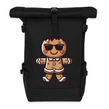 lebkuchenmann sonnenbrille - Rolltop Rucksack - Schwarz - Vorne