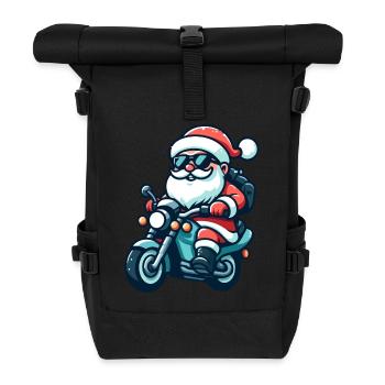 Santa Claus Biker - Rolltop Rucksack - Schwarz - Vorne
