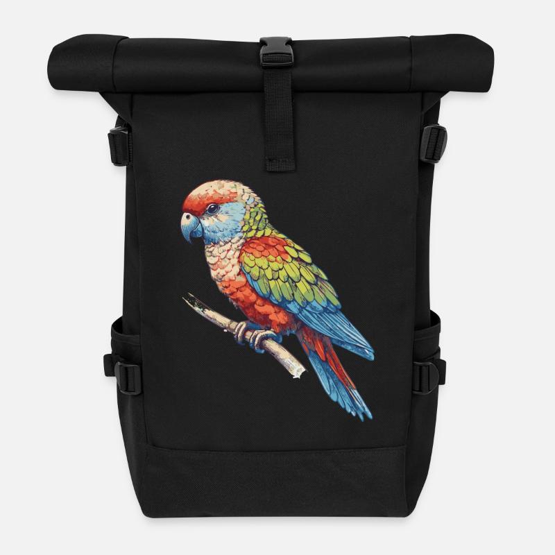 Papagai - Rolltop Rucksack - Schwarz