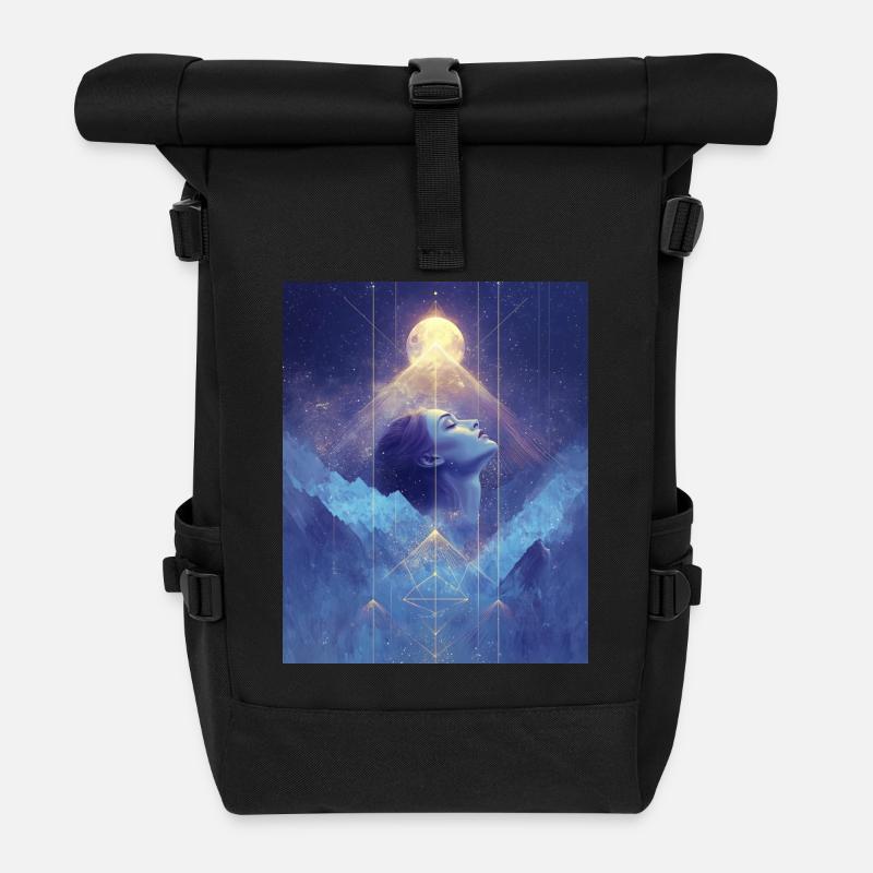 Sacred Geometry III - Rolltop Rucksack - Schwarz