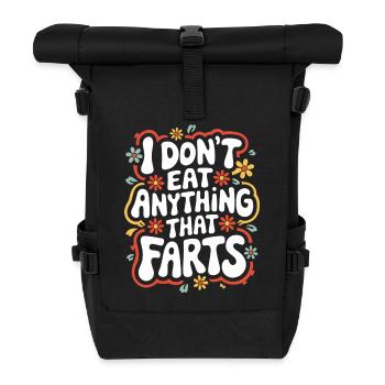 Vegetarian Vegan Veggie Vegetarian - Roll Top Backpack - black - Front