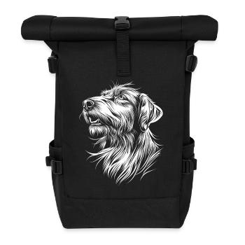 Irish Wolfhound Irish Wolfhound Dog 4 - Roll Top Backpack - black - Front