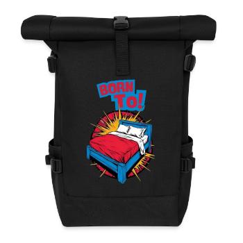 BORN TO SLEEP Lit - Lève-tard Ronflement - Sac à dos roll top - noir - Devant