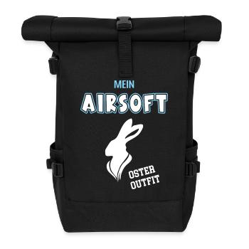 Airsoft Oster Outfit Ostern Airsoftspieler - Rolltop Rucksack - Schwarz - Vorne
