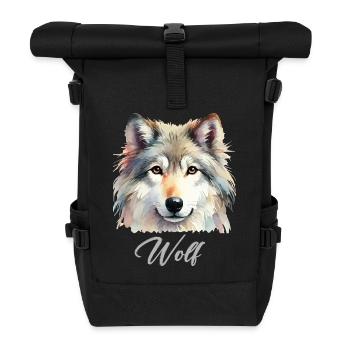 wolf - Rolltop Rucksack - Schwarz - Vorne