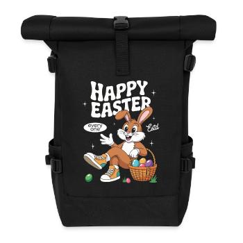 Frohe Ostern Osterhase Vintage - Rolltop Rucksack - Schwarz - Vorne