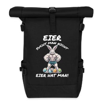 Eier sucht man nicht Ostern - Rolltop Rucksack - Schwarz - Vorne