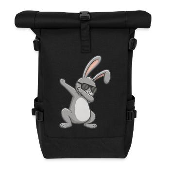 Easter Bunny Dab Easter - Roll Top Backpack - black - Front