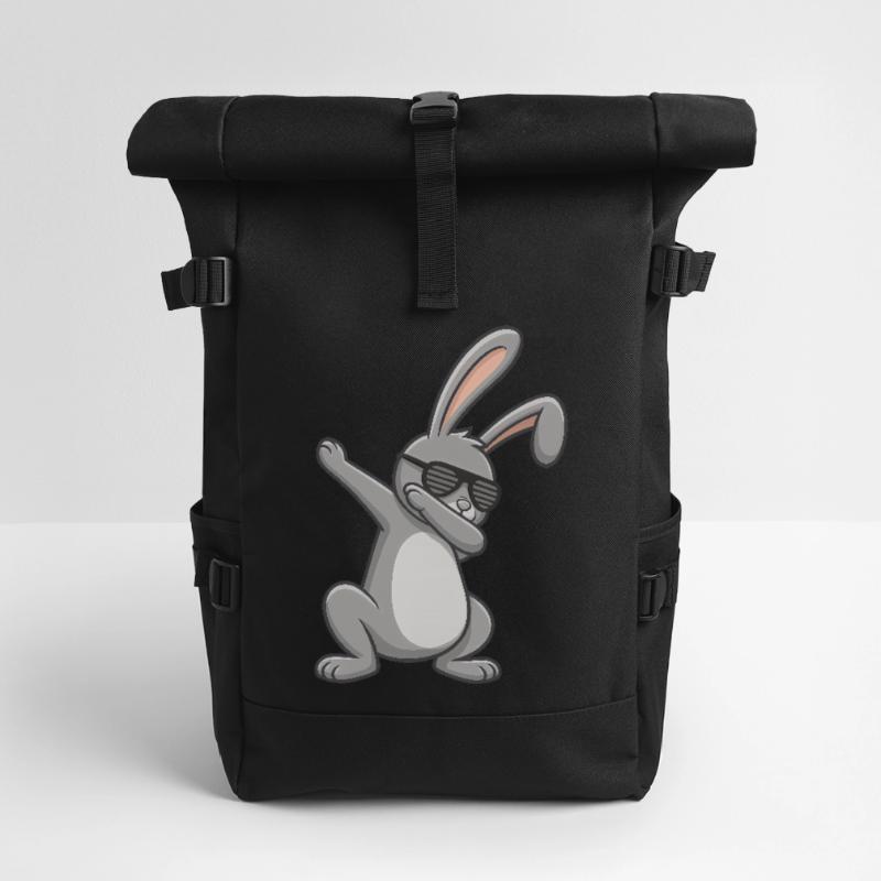 Easter Bunny Dab Easter Roll Top Backpack
