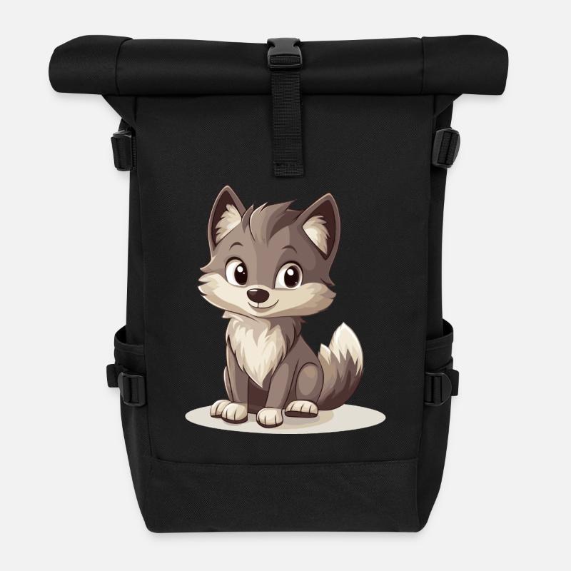 petit loup - Sac à dos roll top - noir