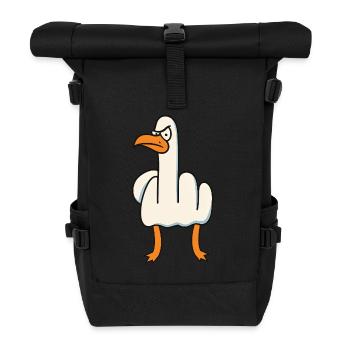 Doigt du milieu Oie Mouette - Sac à dos roll top - noir - Devant